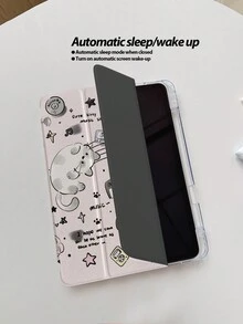 1pc Music Cartoon Kitten Painted Acrylic Protective Case, Suitable For IPad 7/8/9, IPad Air 5/4 9th Gen 10.2", IPad Pro 11" (2018/2020/2021/2022), IPad Air 6/IPad 10th Gen, IPad Air 11" (M3)/IPad 11" (A16 2025), Soft Flip Cover With Magnetic Closure, Folding Stand, Pencil Holder, Auto Sleep/Wake - Multicolor - View 6