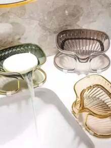 Luxury Acrylic Sink Soap Dish With Self-Draining Metal Holder For Bathroom And Washbasin - 金色 - 查看 6