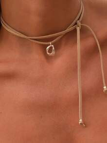 1 Peça Colar Ajustável de Pingente Geométrico Assimétrico Minimalista em Prata, Adequado para Uso Casual, Trabalho, Encontros, Festas e Reuniões por Mulheres