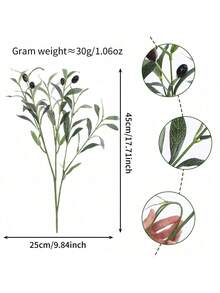 1/2/6pcs 45cm/17.71in Artificial Olive Branches And Greenery, Simulated Olive Leaves, Simulated Silk Plants, Artificial Foliage, Suitable For Wedding Bouquets, Arches, Wreaths, Table Floral Arrangements, Centerpieces, Vase Fillers, Home Party Decorations, Gifts, Green Plant Branches Suitable For Spring And Autumn Flower Arrangements And Handicraft Creations, Bathroom, Bedroom - Olive Branch - View 4