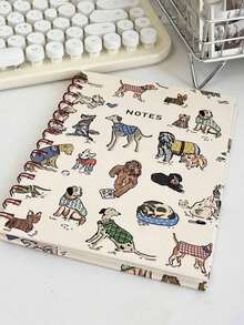 1本可爱小狗螺旋笔记本，外观高端，独特实用，A5/B5可拆卸记事本，学习用品，返校季礼物，万圣节礼物，圣诞节礼物 - 彩色 - 查看 13