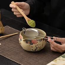 4pcs 550ml Firestone Red Matcha Tea Set, New Japanese Ceramic Matcha Bowl, Natural Antique Texture, Includes Matcha Scoop, Chasen Holder, Tea Caddy Stand, Gift Box, Suitable For Gifts, Holidays, Daily Reuse - Multicolor - View 4