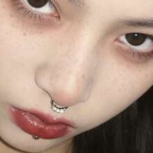 Slavic Aesthetic Nose Ring, Seamless Hoop, Niche Punk Style Piercing - Slavic Aesthetics: Nose Ring - View 2