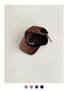 1 件装软冠简约后盖帽,男女通用休闲户外太阳帽,小脸,春夏 - 彩色 - 查看 5