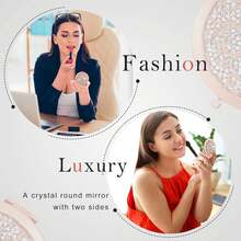 1X/ 2X Espejo de Maquillaje de 2.75 Pulgadas Espejo de Bolsillo Pequeño Plegable Redondo para Maquillaje Viaje Mujer (Oro Rosa, 6 Piezas) - Colores variados - Ver 8