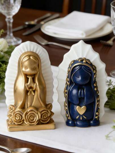 1 pieza Molde de silicona 3D lindo de niña rezando y Virgen María, resistente al calor, alta elasticidad, fácil desmoldeo, reutilizable para velas/yeso/resina/pintura/juguete antiestrés Squishy, molde de vela para decoración del hogar, ornamento de iglesia, regalo de fiesta familiar para entusiastas de bricolaje/recuerdos de bautizo