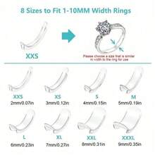 8pcs Silicone Ring Adjuster, Invisible Ring Sizer, Perfect Fit, Suitable For Wedding, Jewelry Accessories For Men And Women - Multicolor - View 3