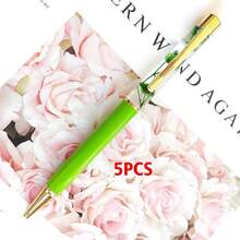 Customized Text Logo Metal Flat Head Oiled Floating Dried Flower Pen, Luxury Fashion Pen, Personalized Inspirational Pen, Back To School Gift, Daily Office & Student Use, Thoughtful Gift For Friends, Teachers, Family - Multicolor - View 22