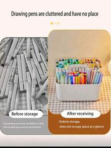 可堆叠收纳盒，适用于浴室、办公室、手工用品或学习用品。便携式手持收纳盒，可放置于浴室桌面。化妆品收纳盒，含眼影、化妆刷。多功能收纳架。开学季必备