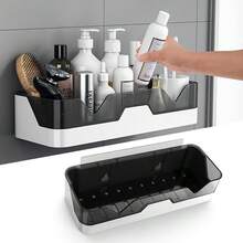 Self Adhesive Bathroom Shower Caddy Shelf Rack Storage Organiser + Wall Sticker - Multicolor - View 1