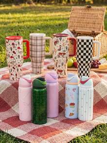 Hydro Jug Traveler 40oz / 32oz Espresso, Cherry, Rodeo, Autumn Checkers, Pink Gingham, Blair, Stella,Etc. Multiple Style Options. Triple-Wall Insulated Stainless Steel With Straw Cup. The Pattern Is Exquisite. Flip-Straw, 24 Hours Cold, Completely Leak-Proof. Suitable For Camping, Work, Indoor Use. Suitable For Water, Iced Tea Or Coffee, Ice Drinks , Hot Drinks, Juice. It Is Also Very Suitable To Be Given As A Gifts. ( 1183 Ml / 945 Ml ) - 40oz/1183ml - 查看 1