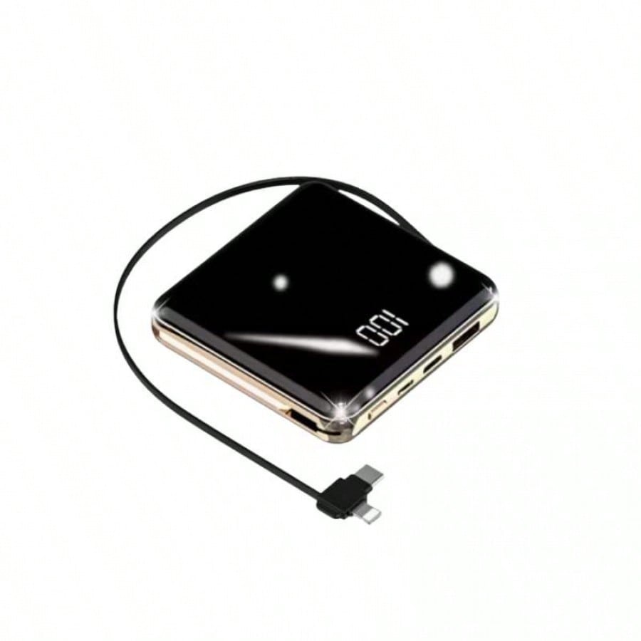 Bateria Externa Portatil Diseño Espejo con Cable 3 en 1 Integrado y Pantalla Digital