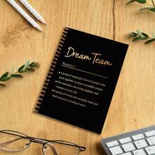 1 pieza Cuaderno con lámina dorada "Dream Team" Cuaderno espiral dorado A5, regalo perfecto para compañeros de trabajo, aprecio de empleados y presente de agradecimiento