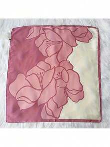 27.56inch Square Bohemian Floral Print Satin Scarf, Vintage Floral Pattern Polyester Soft Lightweight Elastic Hair Scarf Head Wrap Bandana Neck Shawl Bag Accessory For Christmas Wedding Party Vacation - Những bông hoa lớn màu xanh lam và cam - Xem 9