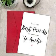 送给闺蜜的独特怀孕公告卡 - “只有最好的朋友才能升级成为阿姨” - 设计精美、适合派对、庆祝新晋阿姨和各种场合的完美独特礼物