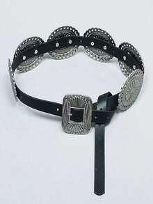 1 Pc Bohemian Retro Waist Belt Fashion Accessory, Elegant European & American Style Summer, School Fall, Autumn, Halloween - màu nâu - Xem 3