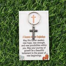 5/10件套十字架钥匙扣套装，带来好运钥匙扣套装，送给家人和朋友的好运礼物，祈祷礼物，附赠励志卡片[AB套装带卡片，C套装不带卡片] - 彩色 - 查看 9