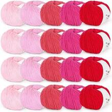 20 Skeins Cotton Yarn For Crocheting-55% Cotton 45% Acrylic-Super Soft Milk Cotton Yarn-Great Crochet And Knitting Starter Kit For Colorful Craft (Color C) - Color C - 查看 1