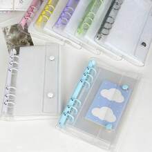 1pc A7 Size Portable Transparent Loose Leaf Binder, Can Be Used As Transparent Sticker Book, Sticker Album, Photo Storage Bag, Photo Album, Budget Planner, Diary, Notebook, Office Supplies - Multicolor - View 6
