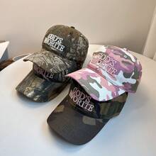 1pc Retro American Camouflage Baseball Cap, Unisex Spring/Summer New Large Head Circumference Small Face Design - Multicolor - View 10