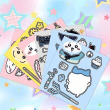 6pcs/Set Cute Cartoon Character Collage Craft Puzzle Toy DIY Desktop Wall Sticker, New Year Gift, Valentine's Day Gift, Easter Gift