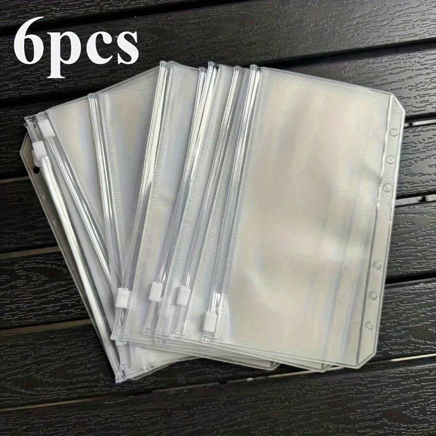 A6 Plastic Wallet Envelope With Elastic Strap - Sturdy, Reusable Cash Storage For Gifts, Small Businesses, Workplaces And Educational Institutions, Office Supplies, Minimalist Style,  Closure, School Supplies - 6件 - 查看 1