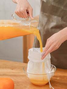 1PC Gauze And Linen Filter Bags, Soymilk, Juice Filter Bags, Dregs Mesh Bags - Reusable Premium Filter Bags - Juice, Vegetable, Flour Bags, Brewing Tools, Squeezers, Strainer Bags, Kitchen Gadgets - Multicolor - View 11