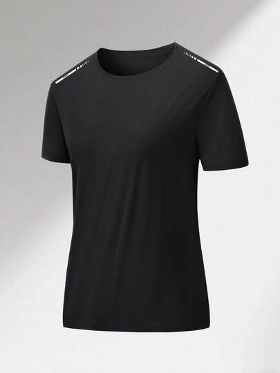 Women's Lightweight Breathable Short Sleeve T-Shirt, Comfortable Yoga Activewear, Versatile For Hiking, Daily Workout, Camping, Outdoor Sports, Moisture-Wicking Quick-Dry Fitness Tee Summer