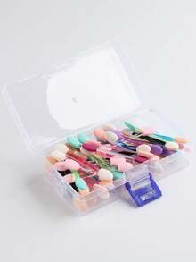 1盒双头美甲刷，带魔杖支架，尼龙毛刷，适用于美甲沙龙、美甲DIY、专业用途 - 彩色 - 查看 16