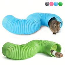 1/2/3pcs Small Pet Tunnel, Funny Collapsible Tube, Ferret Supplies Hamster Toy - Multicolor - View 1