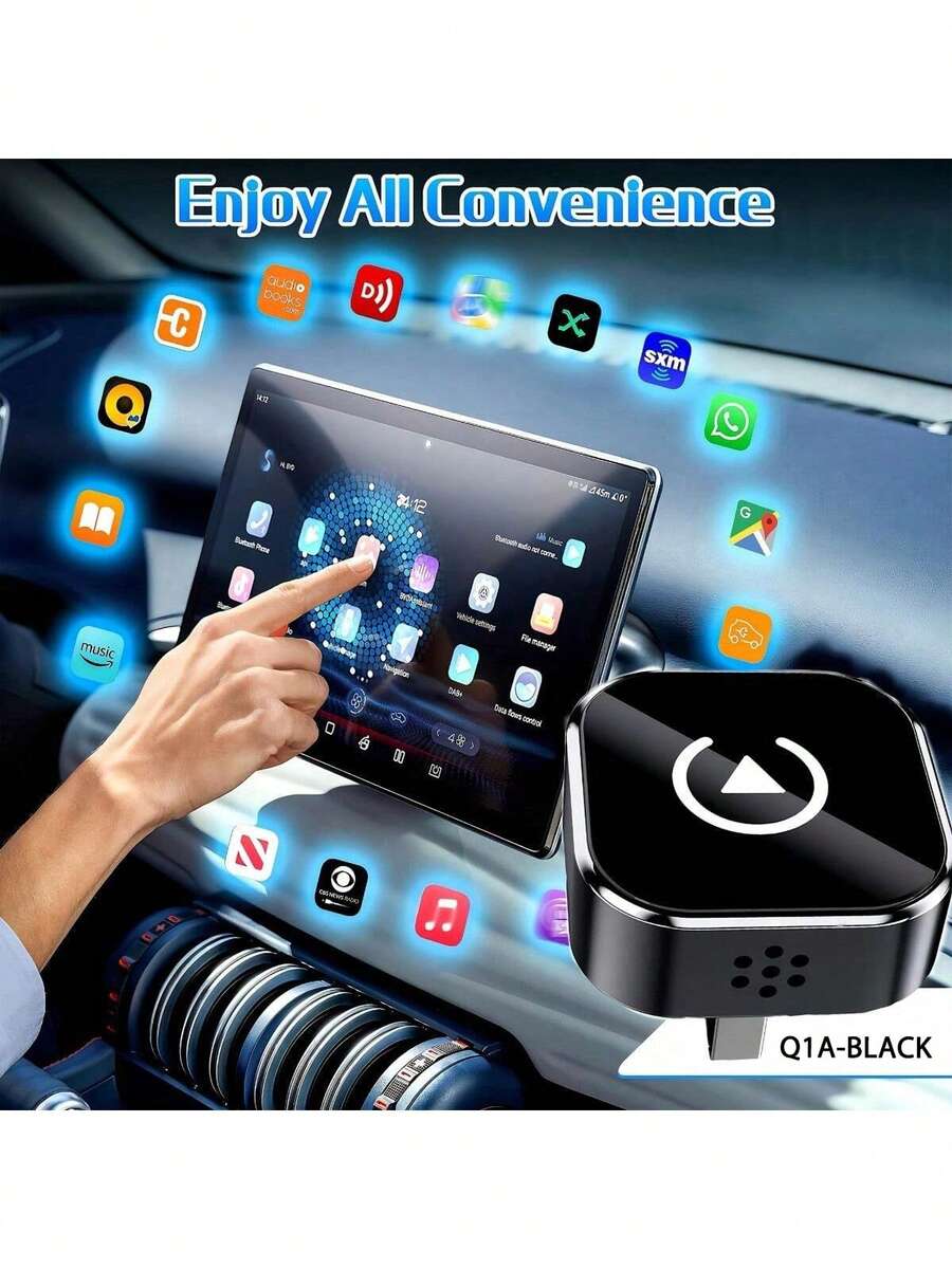 2-In-1 Wireless CarPlay & Android Auto Adapter - Plug & Play CarPlay Converter, Fast Auto Connection, No Lag, Compact Design, Compatible With IPhone & Android, With USB/USB-C Interface, Android Wireless CarPlay, Car Audio Upgrade, Modern Car Accessory