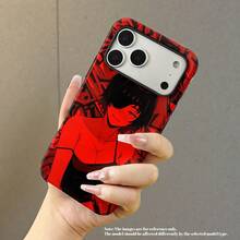 [Enviado desde México]Funda para teléfono - Esta funda impresa de chica anime roja de 1 pieza presenta un diseño de PC mate esmerilado de doble capa que es elegante y popular.Ofrece un agarre antideslizante y es resistente a caídas.El diseño de doble capa proporciona una excelente protección y es C. - Blanco - Ver 7