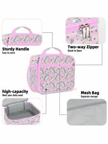 新款卡通独角兽午餐包，带提手，便携式午餐盒，学生冰袋，户外保温包，非食品接触材料，礼品