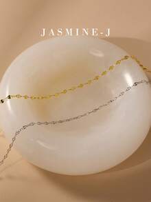 1pc S925 Sterling Silver Lip Chain Necklace, Gold Chain, Stylish And Unique Men's And Women's Necklace, Unisex, Made Of Sterling Silver, Can Be Paired With A Pendant, Simple Chain For Layering, Suitable For Everyday Wear, A Great Gift For Her/Him.