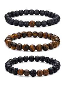 6mm Natural Stone Bracelet Set, Includes Rose Quartz & Tiger Eye Beads, Elastic Stretch Bracelets, Popular European & American Cross-Border Jewelry - Bracelet - View 24