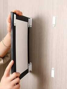 10 Pairs [20pcs] Nylon Hanging Strips, No Drill Picture Hooks, Photo Frame Wall Art Holders, Invisible Magic Tape Adhesive, Double-Sided Wall Mounts