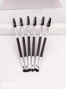 1/2/6件套大号眼影睫毛膏刷、塑料柄双头睫毛梳、螺旋眉刷、超细眼线刷化妆工具套装、化妆刷套装、全套化妆工具、化妆礼品套装 - 彩色 - 查看 6