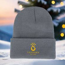 1 Piece Galatasaray Logo Knitted Hat - Officially Licensed Badge And Established In 1905, Unisex Winter Hat, Team Colors (Gold/GS Logo), Fan Christmas Gift - 淺灰色 - 查看 11