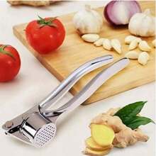1-Piece Manual Garlic Press, Garlic Paste Presser, Garlic Paste Slicer, Garlic Paste Grinder, Garlic Peeler, Nut Multifunctional Set - Silver - View 2