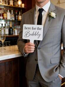 1/3/5/10/20pcs Customized Photo Props And Personalized Hand-Held Signs, Tailored For Various Celebration Occasions Such As Weddings, Parties, Birthday Parties, Bachelorette Parties, Fashionable And Elegant Photo Props. These Fun, Charming, Stylish, And Elegant Signs Can Be Used As Props For Wedding Photo Booths. - Multicolor - View 9