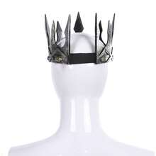 Renaissance Royal King Queen Crown Costume Accessories Decor For Men Women Unisex Silver Gold Halloween Ancient Headpiece - ONESilver - View 5