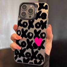 1pc Personalized English Heart Pattern Reflective Lightweight Scratch-Resistant Phone Case Compatible With Iphone 11/13/15/15 Plus/15 Pro/15 Pro Max/11/12/13/14 Pro Max/XS/XR/11 Pro/11 Pro Max/12 Pro/12 Pro Max/13 Pro/13 Pro Max/14 Pro/14 Pro Max/14 Plus/7 Plus/8 Plus/8/SE2 - Multicolor - View 5