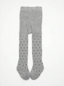 1条加厚儿童弹力腰波点打底裤，保暖紧身裤