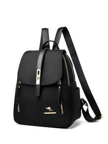 Women's Backpack, Vintage Social, Medium, Casual, Elegant, Fashion, Plain Fabric. - 黑色 - 查看 9
