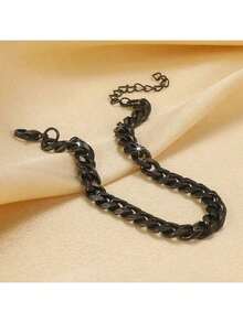 1pc Men's Simple Hip Hop Stainless Steel Chain Bracelet