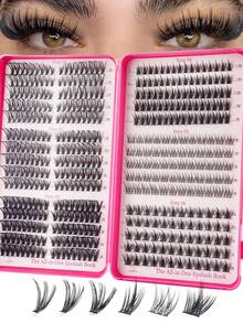 470pcs False Eyelashes Set, Includes Glue, Sealer, Tweezers, Lash Brush, Beginner-Friendly Kit, Creates Soft & Natural Lash Effect, Long-Lasting Thick & Fluffy, Portable Travel Size, False Lashes + Lash Curler + Lash Brush, Easy To Use, 6 Mixed Styles To Suit Different Eye Makeup Needs, Suitable For Daily/Dramatic/Party/Wedding/Fox Eye/Cat Eye Looks. - 彩色 - 查看 12
