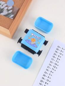 1 pieza, Sello de multiplicación aleatoria de doble rodillo, Herramienta de práctica de cálculo matemático para estudiantes, Suministros de aprendizaje para volver a la escuela - Multicolor - Ver 9