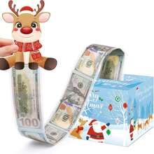 Meiidoshine Christmas Money Box For Cash Gift Pull, Surprise Money Holder Cash Gift For Kids Adults, DIY Fun Holiday Cash Box For Women Men Girls Boys Mom Dad Friends, Include 50Pcs Transparent Bags - MàuC - Xem 1