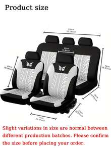 8件/9件/17件蝴蝶图案汽车座椅套全套，配套柔软毛绒方向盘套、换挡杆套、手刹套，镶钻毛绒挂饰，实用通用舒适驾驶套装，女士汽车配件体验套装