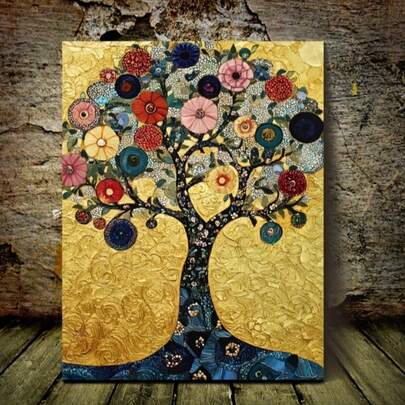 1 pezzo Decorazione da parete in legno con cornice in acrilico 2D, Albero della Vita, dettagli raffinati, adatto per caffè, ufficio, soggiorno, bagno, sala da pranzo, camera da letto o cucina, San Valentino